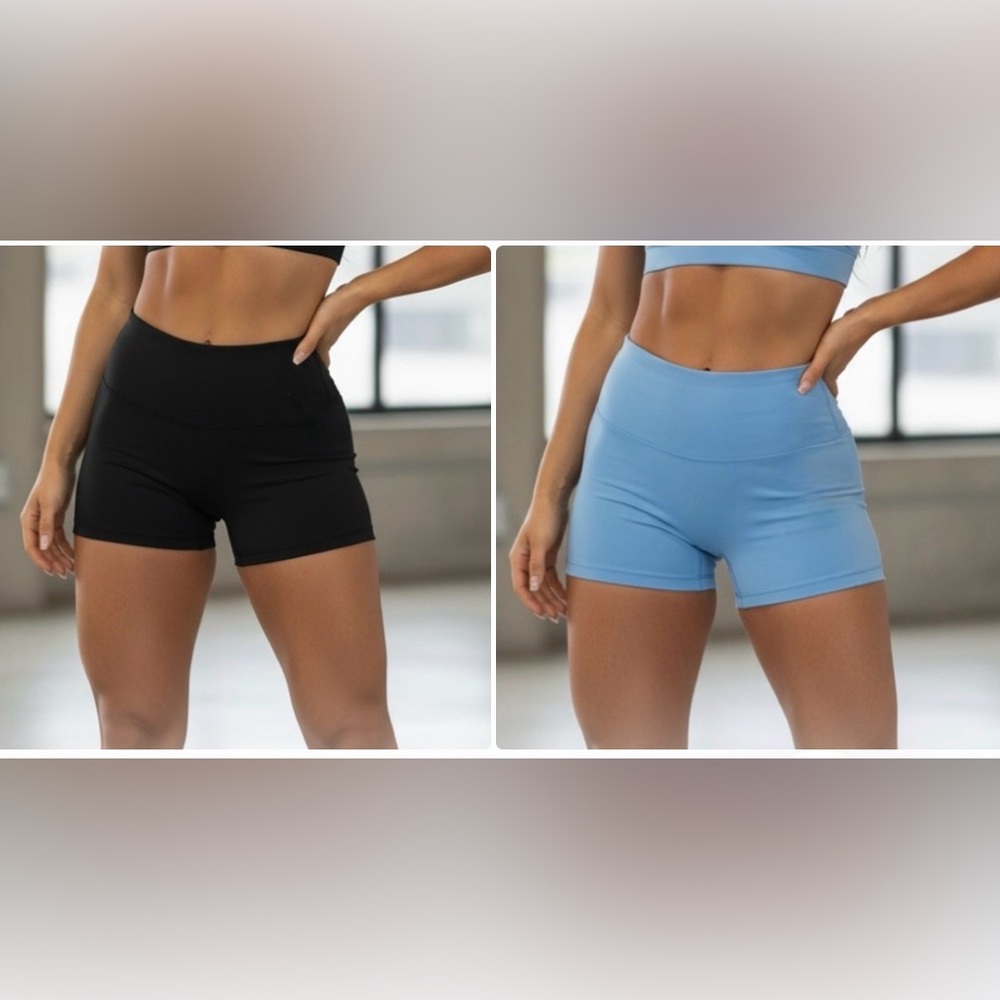 Women's Blue and Black Shorts